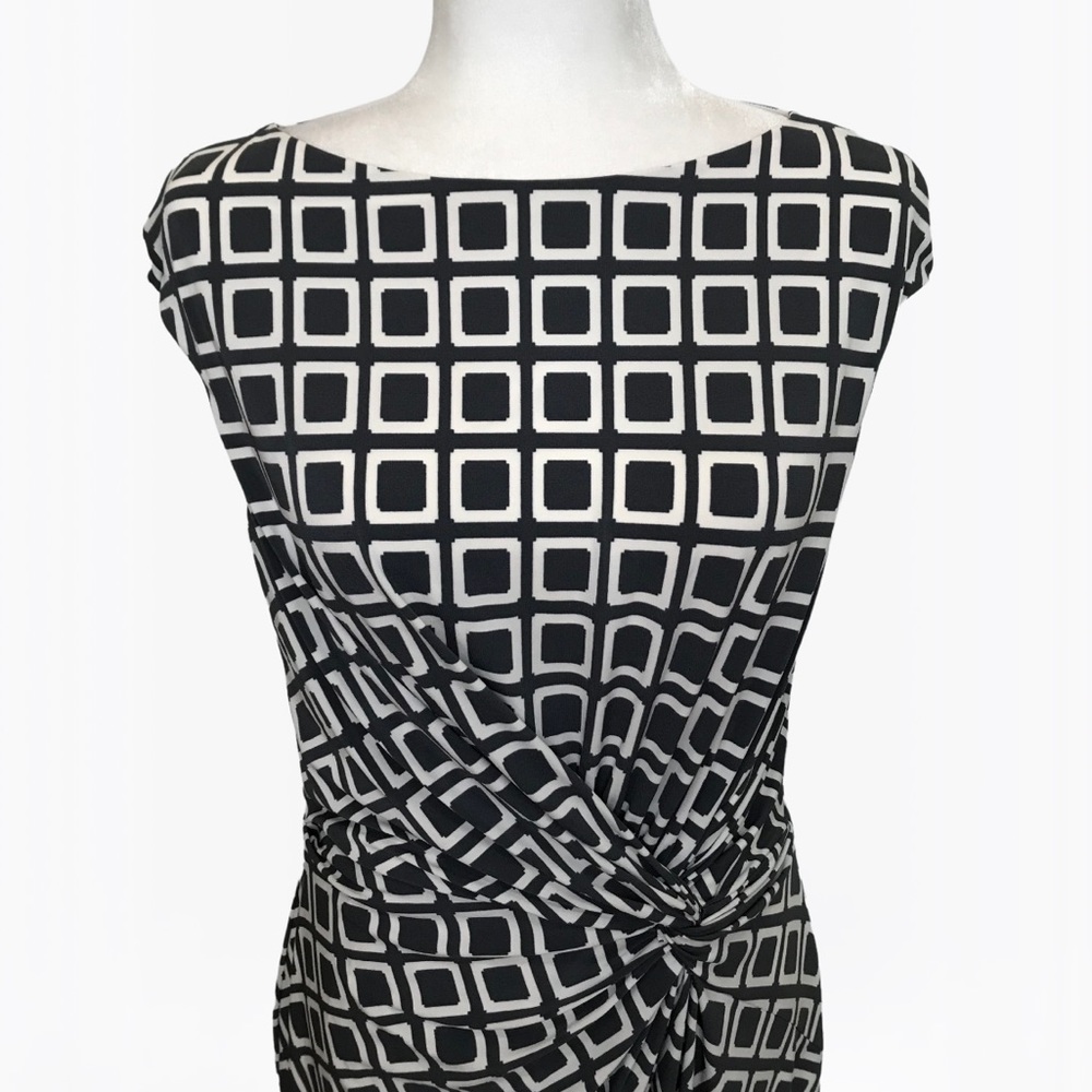 Ralph Lauren Sheath Geo Print Women’s Midi Dress - 10/12 - Picture 6 of 17